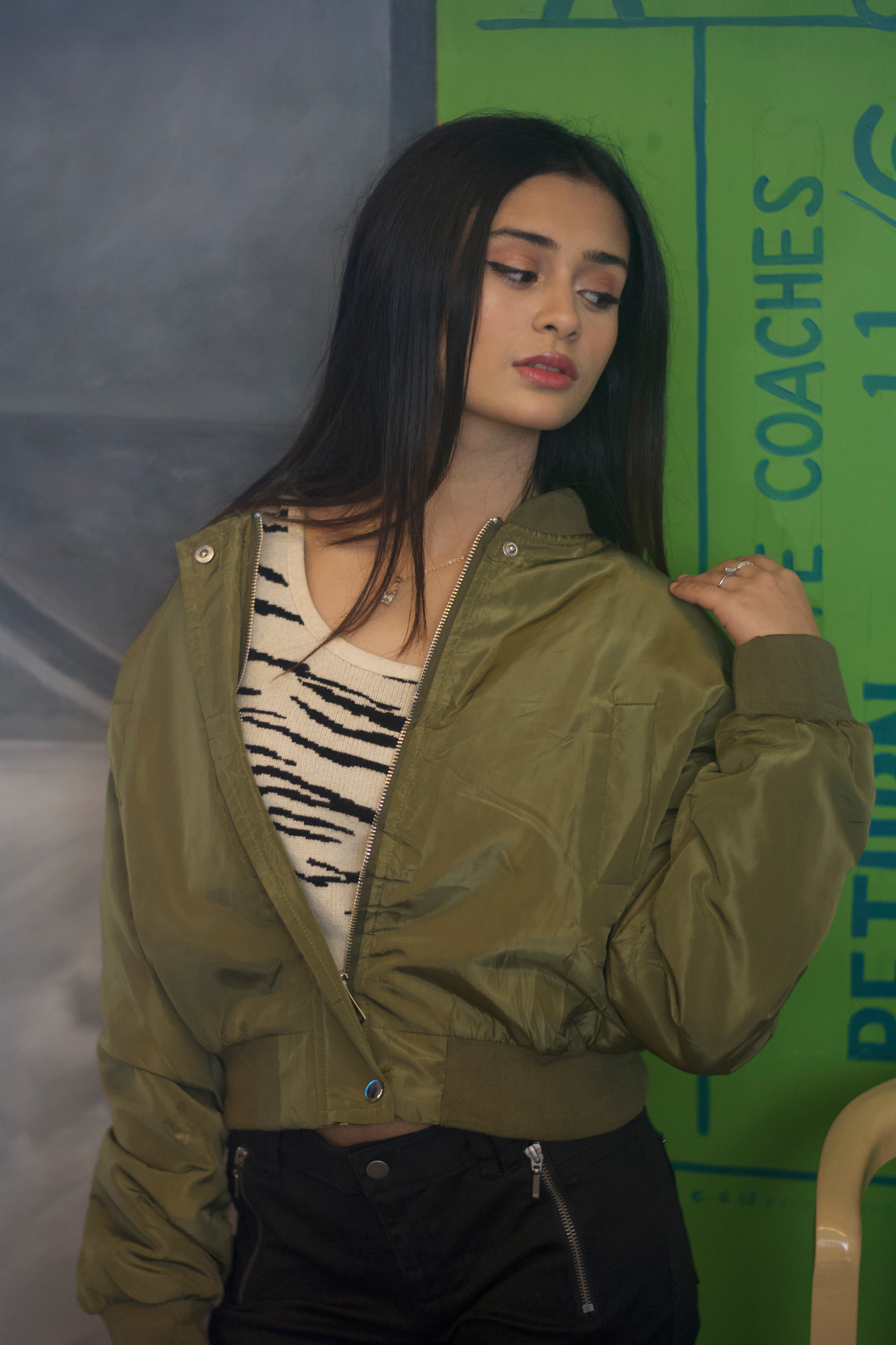 Army Green Short Length Plain Jacket